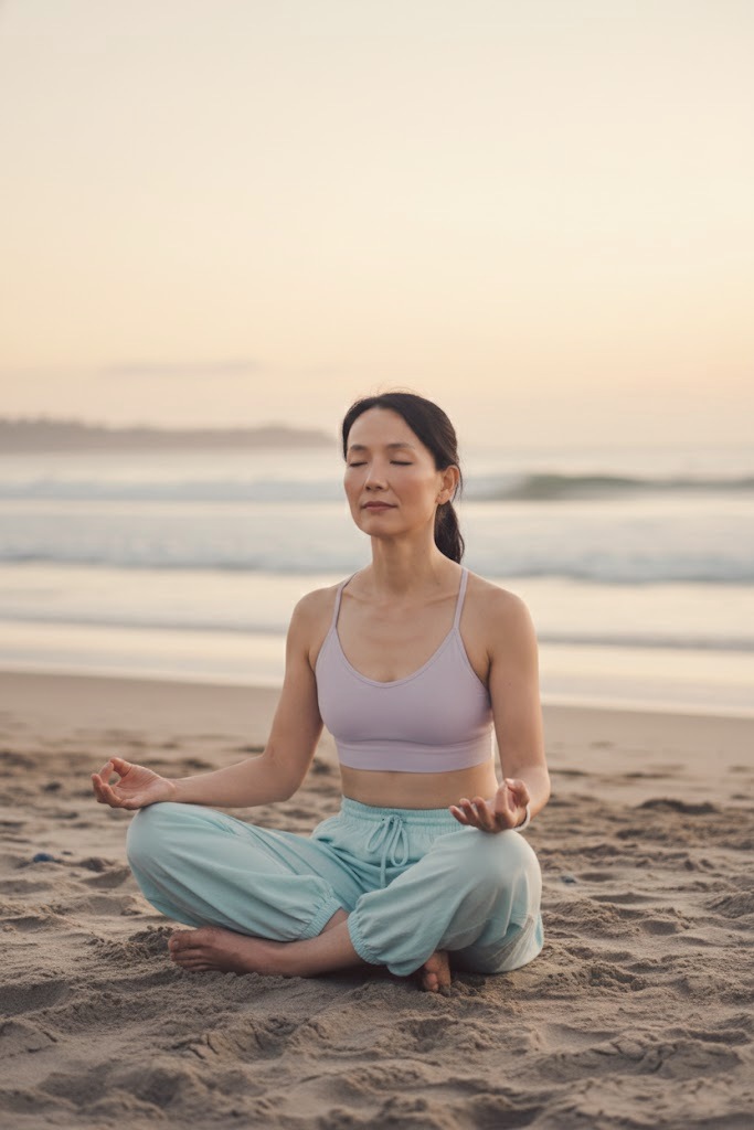 Quiet sitting practice at the shore